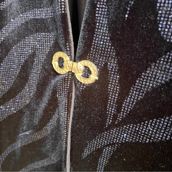 R&M Richards Karen Kwong Velvet Sparkel Formal Jacket SZ 14 - Picture 4 of 7